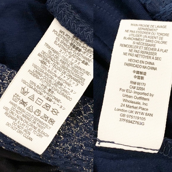 Free People Eleanor Black Blue Metallic Gold Grecian Mini Dress Size Large - Picture 14 of 14